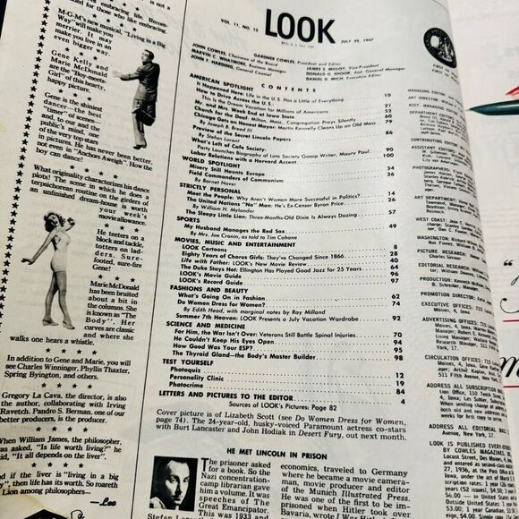 LOOK MAGAZINE 1947 JULY 22  ELIZABETH SCOTT DUKE ELLINGTON JAZZ - Picture 8 of 11